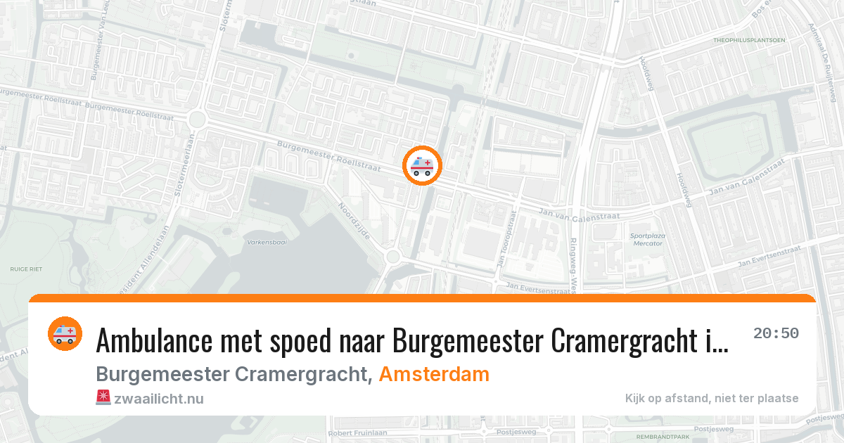 Ambulance met spoed naar Burgemeester Cramergracht in Amsterdam — 12 jul 2026