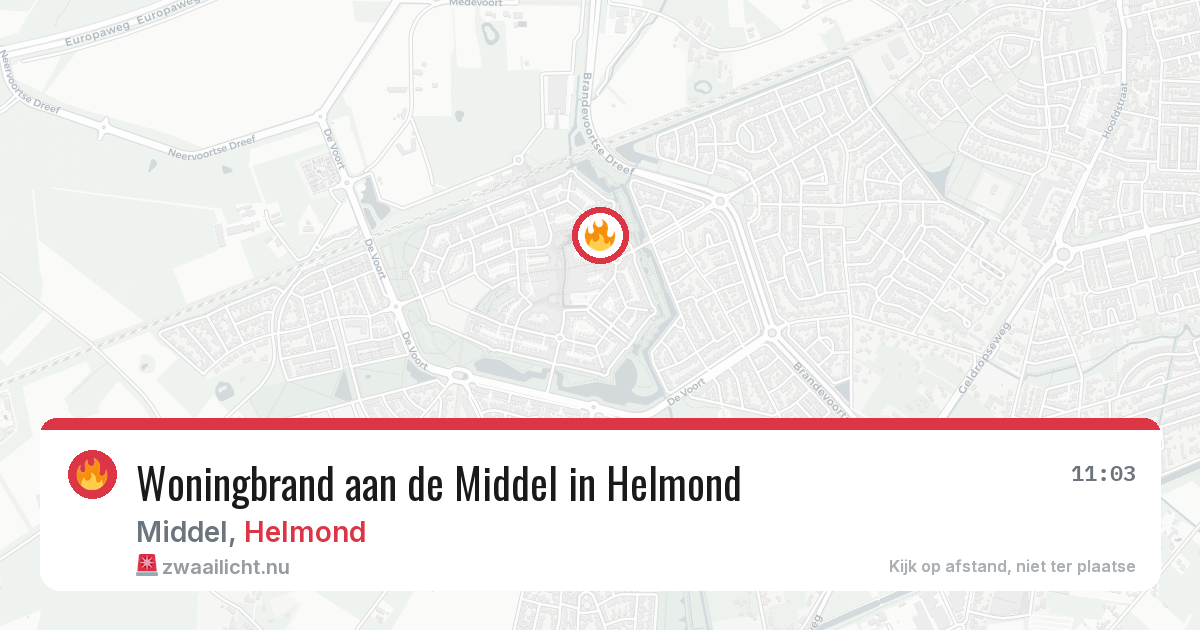 Woningbrand aan de Middel in Helmond — 14 jul 2026