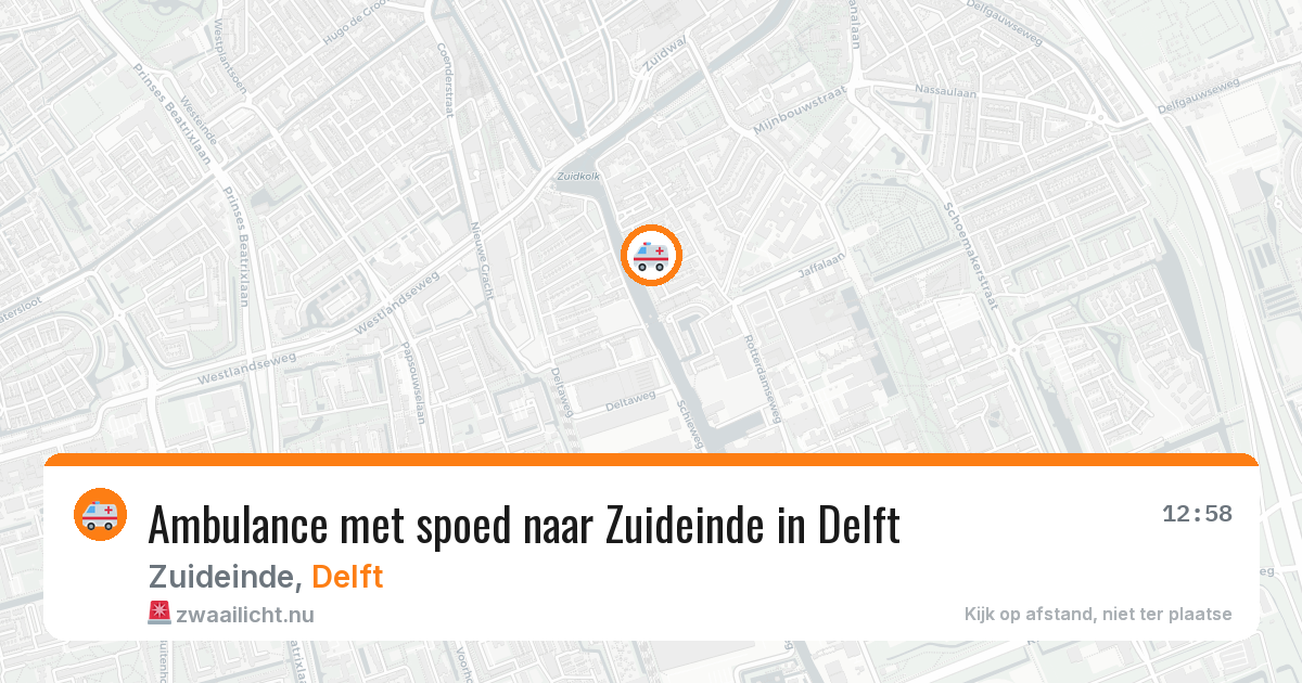 Ambulance met spoed naar Zuideinde in Delft — 12 jul 2026