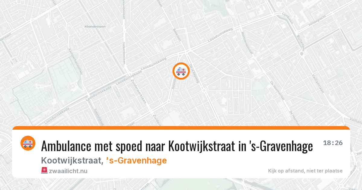 Ambulance met spoed naar Kootwijkstraat in 's-Gravenhage — 14 mei 2026
