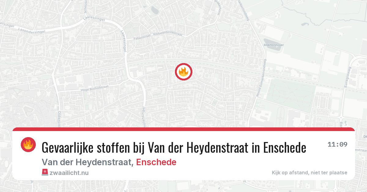 Gevaarlijke stoffen bij Van der Heydenstraat in Enschede — 20 jul 2026