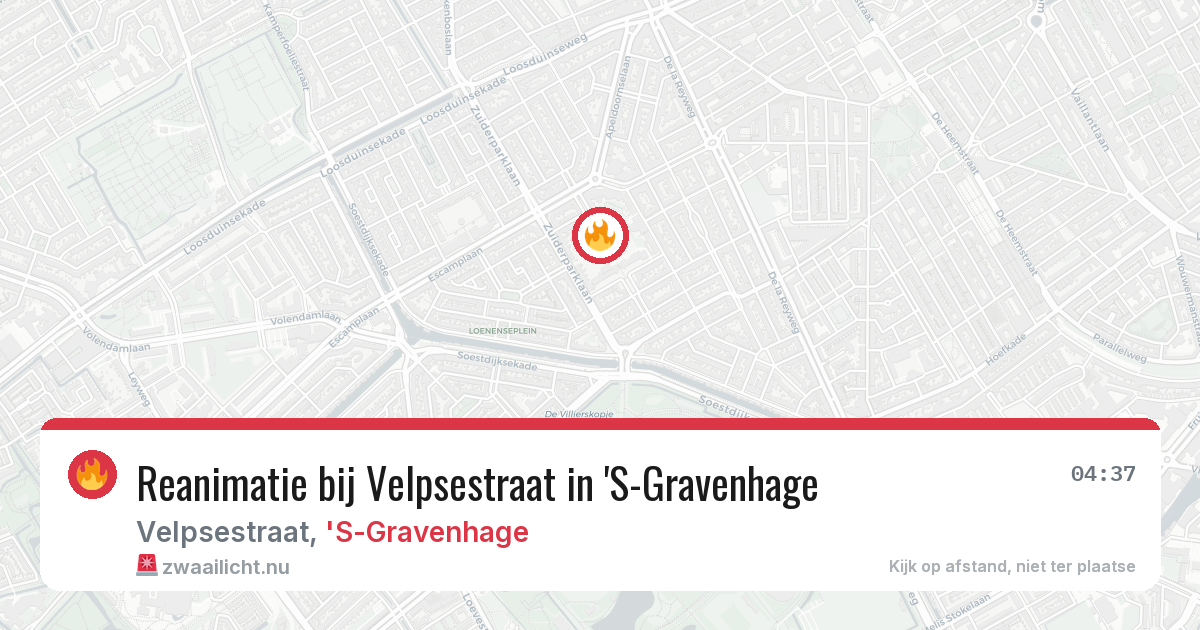 Reanimatie bij Velpsestraat in 'S-Gravenhage — 23 jul 2026