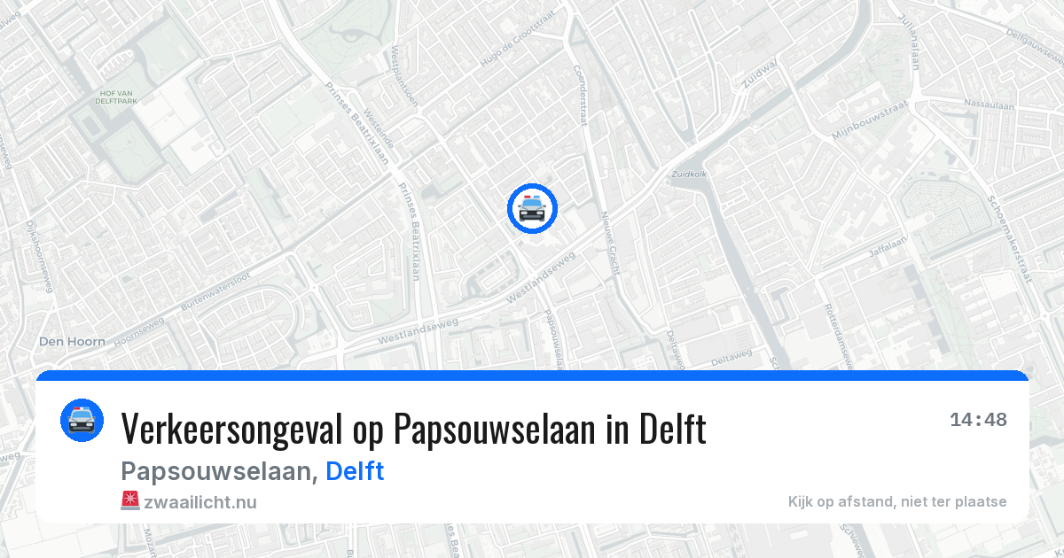 Verkeersongeval op Papsouwselaan in Delft — 24 jan 2026
