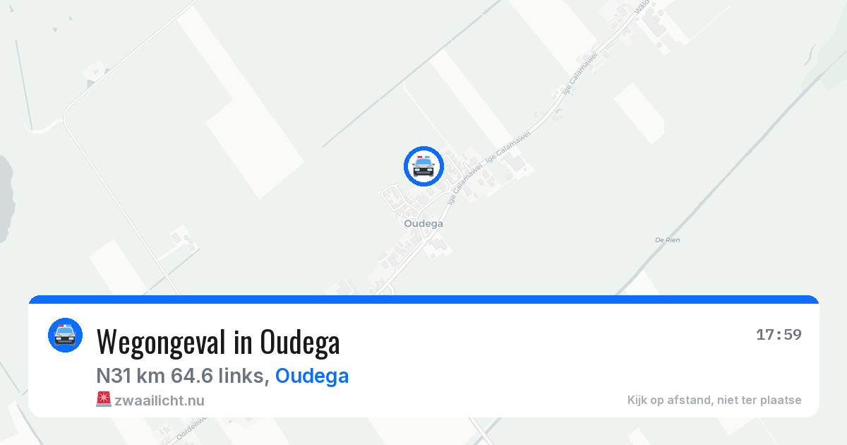 Wegongeval in Oudega — 17 jan 2026