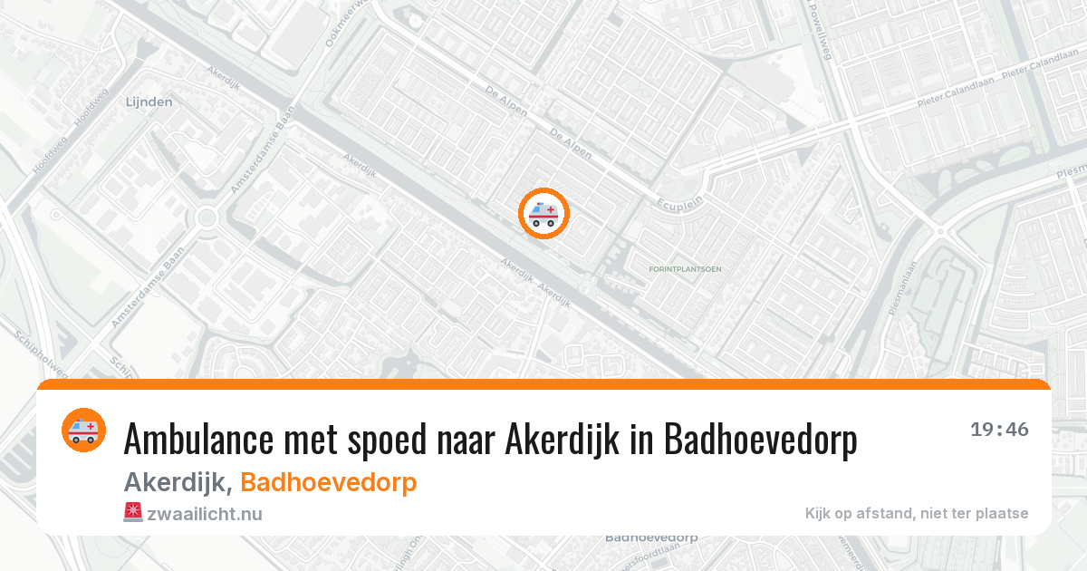 Ambulance met spoed naar Akerdijk in Badhoevedorp — 10 jul 2026