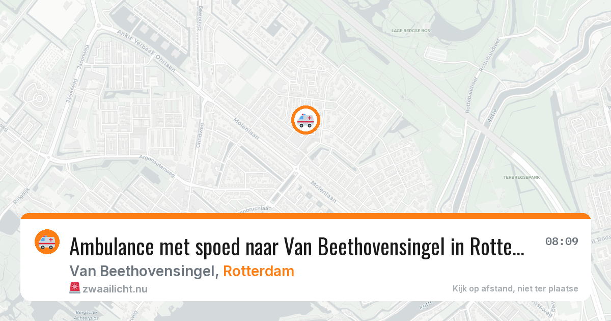 Ambulance met spoed naar Van Beethovensingel in Rotterdam — 23 mrt 2026