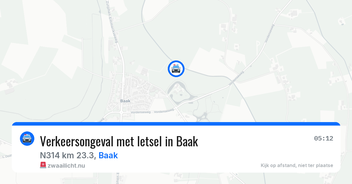 Verkeersongeval met letsel in Baak — 10 mrt 2026