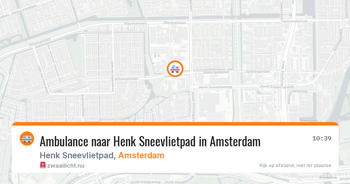 Ambulance naar Henk Sneevlietpad in Amsterdam — 10 jul 2026