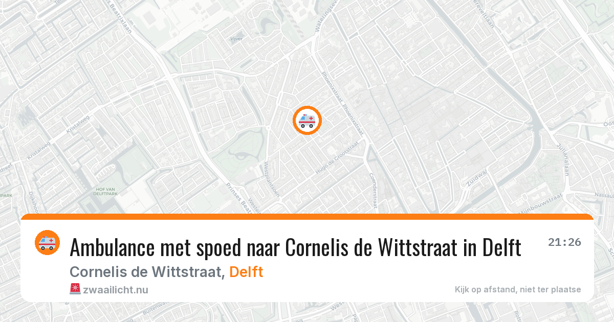 Ambulance met spoed naar Cornelis de Wittstraat in Delft — 10 apr 2026