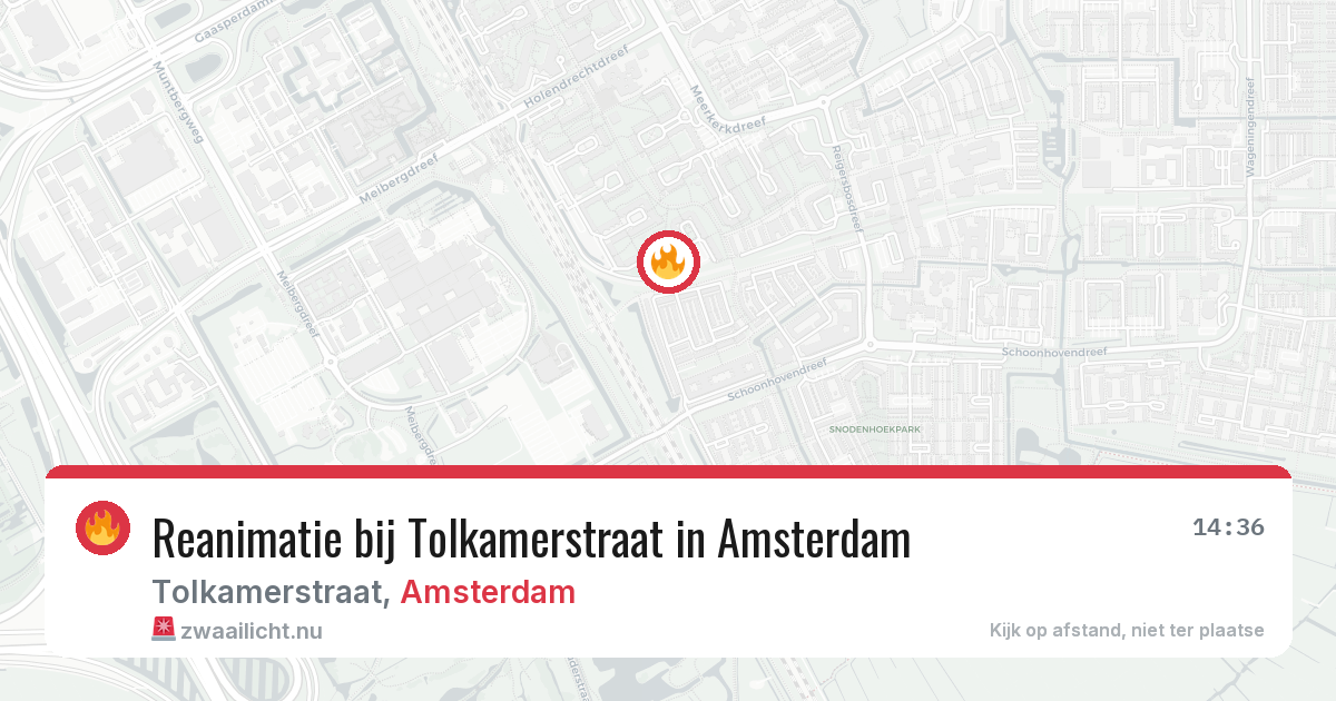 Reanimatie bij Tolkamerstraat in Amsterdam — 25 mrt 2026