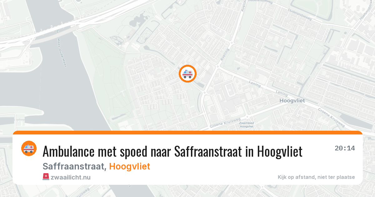 Ambulance met spoed naar Saffraanstraat in Hoogvliet — 19 jul 2026