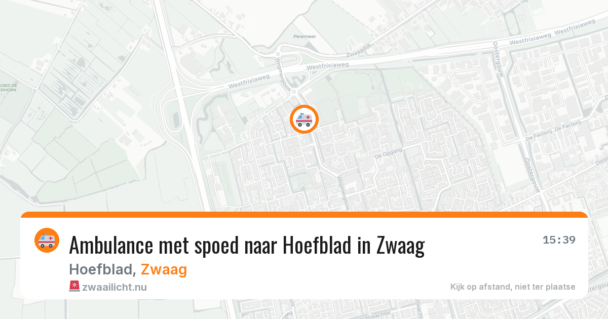 Ambulance met spoed naar Hoefblad in Zwaag — 14 mei 2026