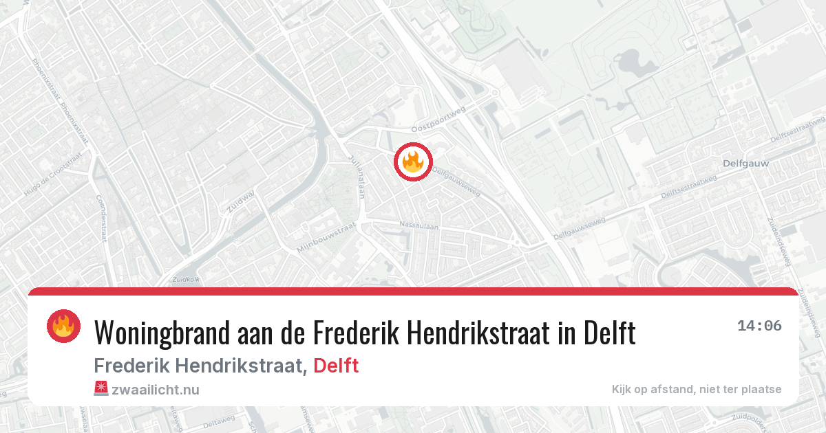Woningbrand aan de Frederik Hendrikstraat in Delft — 24 jul 2026