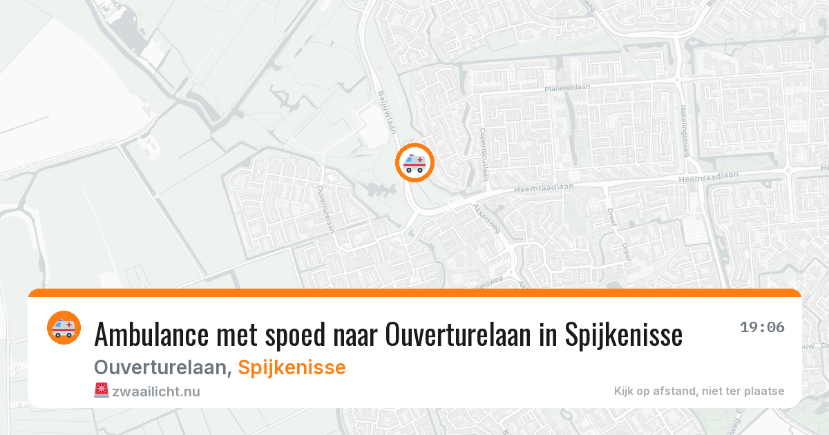 Ambulance met spoed naar Ouverturelaan in Spijkenisse — 14 mrt 2026