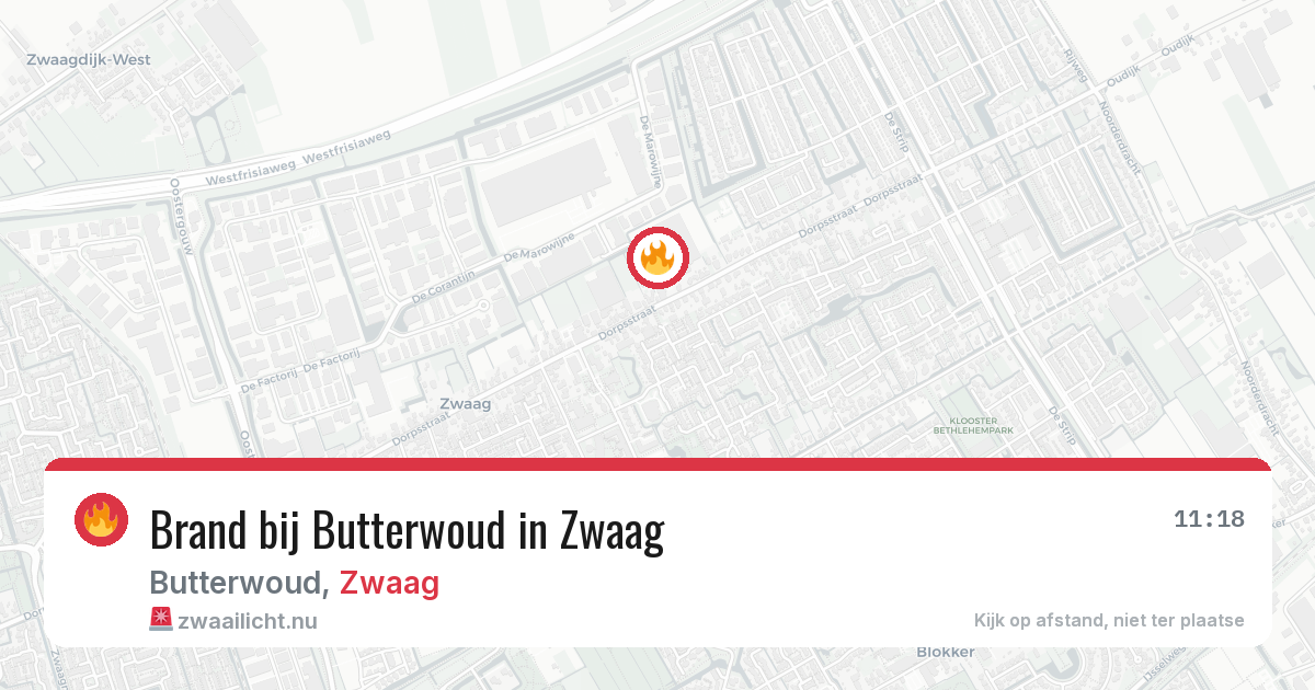 Brand bij Butterwoud in Zwaag — 10 apr 2026