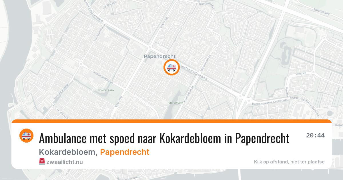 Ambulance met spoed naar Kokardebloem in Papendrecht — 23 apr 2026