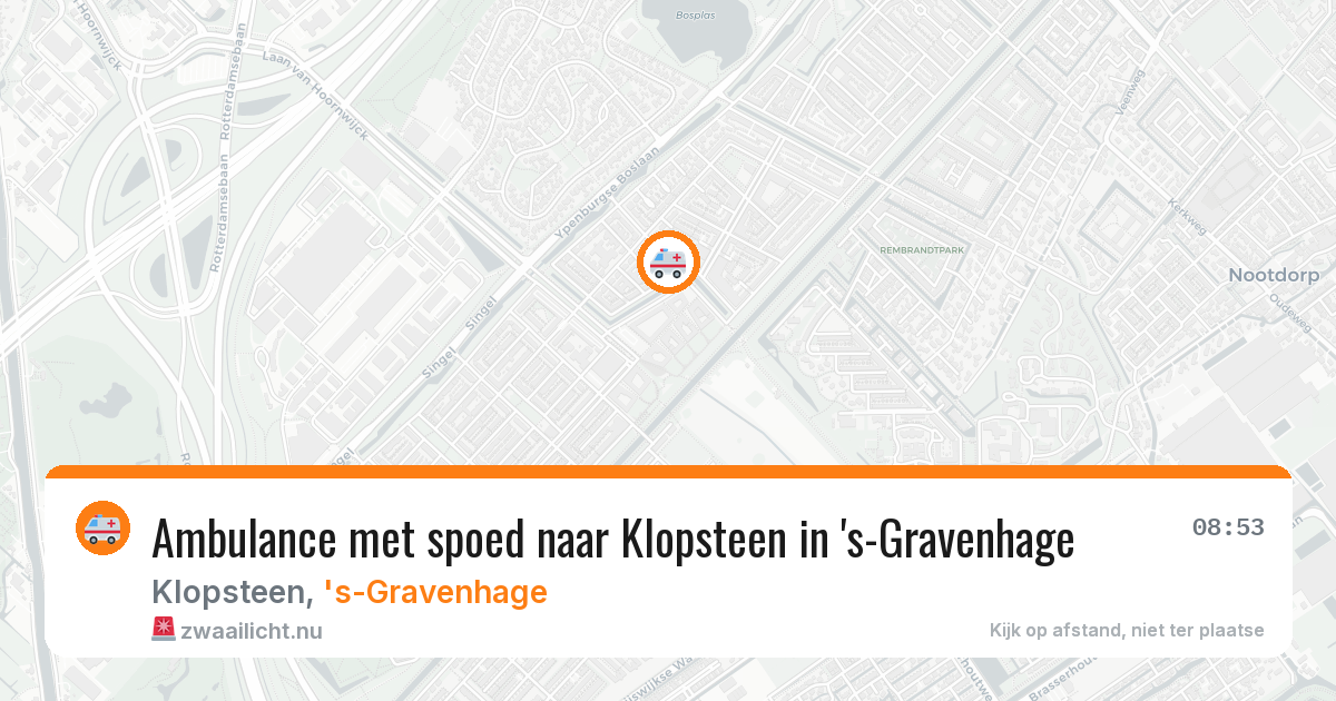 Ambulance met spoed naar Klopsteen in 's-Gravenhage — 21 jul 2026