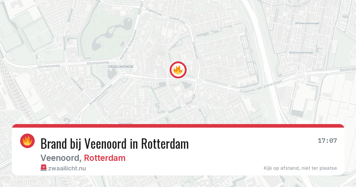 Brand bij Veenoord in Rotterdam — 21 mrt 2026