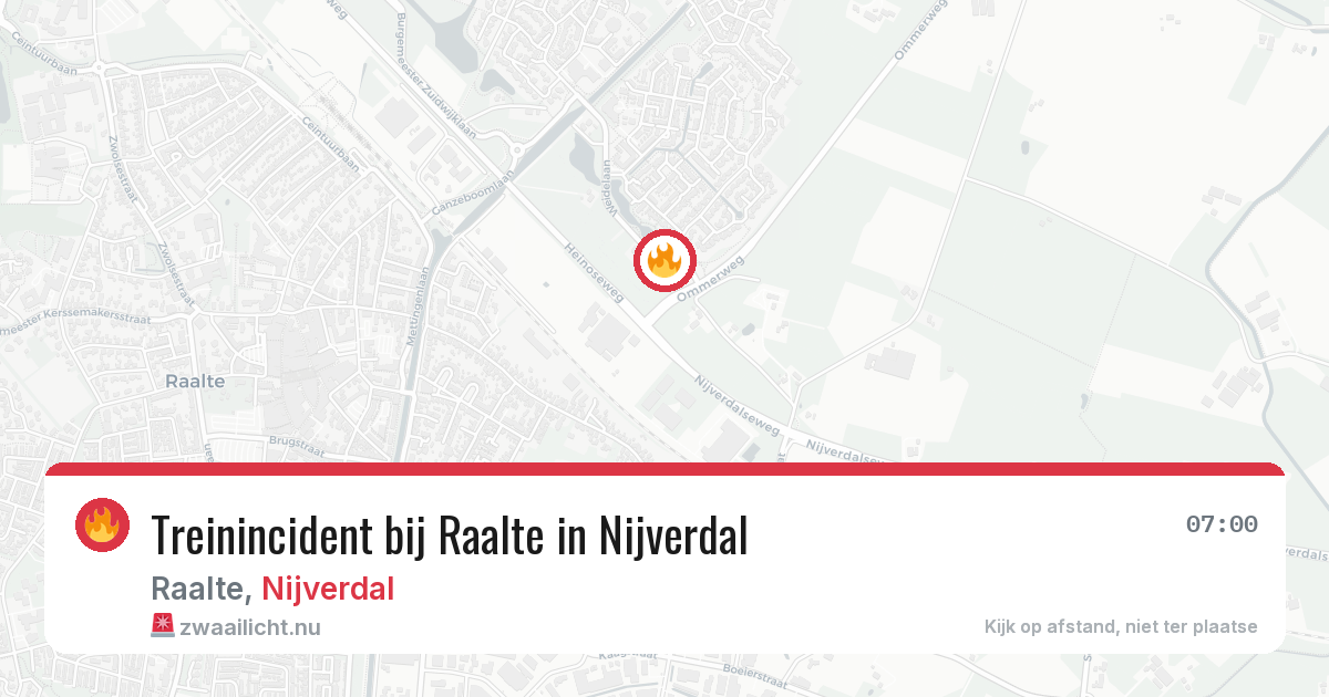 Treinincident bij Raalte in Nijverdal — 28 apr 2026