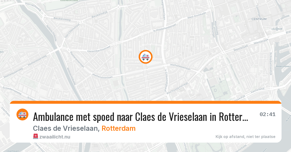 Ambulance met spoed naar Claes de Vrieselaan in Rotterdam — 14 jul 2026