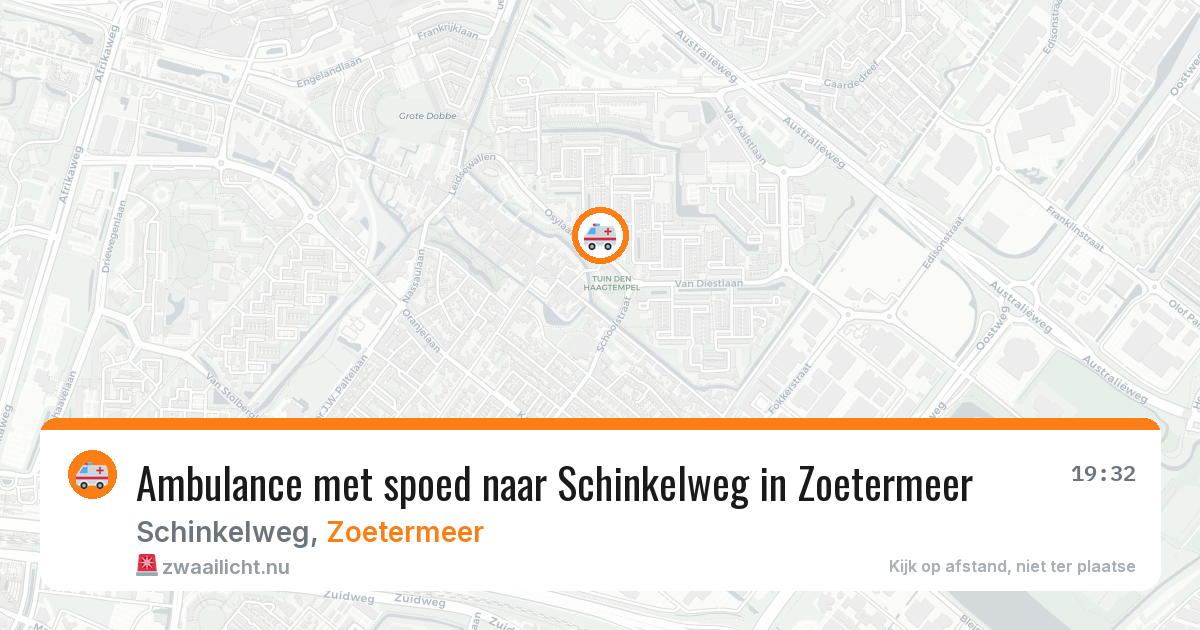Ambulance met spoed naar Schinkelweg in Zoetermeer — 18 jul 2026