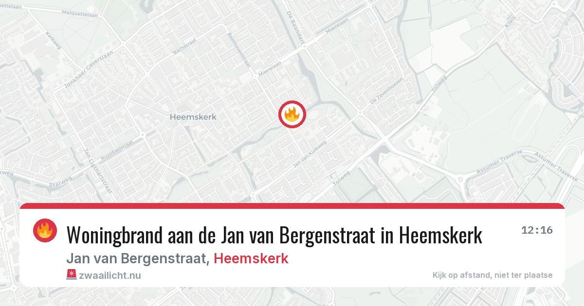 Woningbrand aan de Jan van Bergenstraat in Heemskerk — 29 mei 2026
