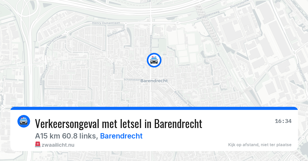 Verkeersongeval met letsel in Barendrecht — 10 jul 2026
