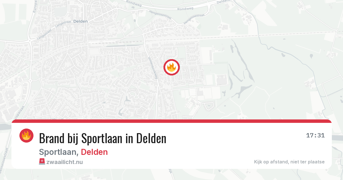 Brand bij Sportlaan in Delden — 31 mei 2026