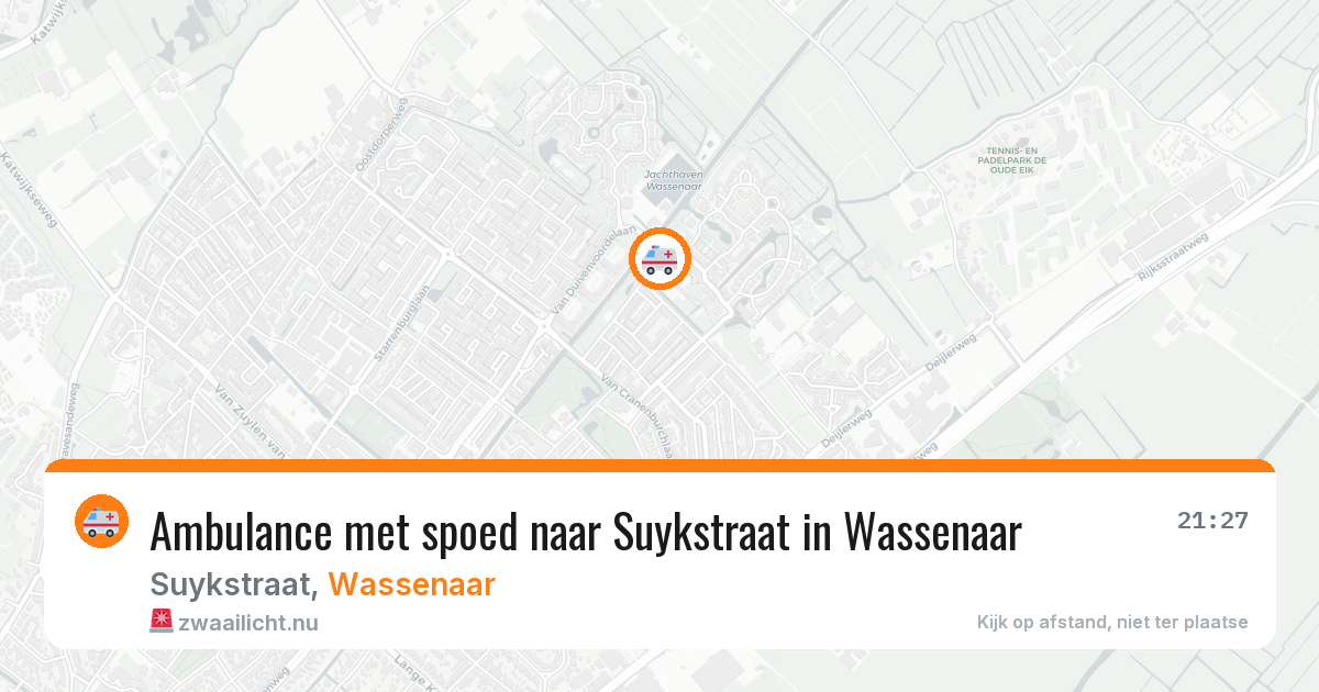 Ambulance met spoed naar Suykstraat in Wassenaar — 22 jul 2026
