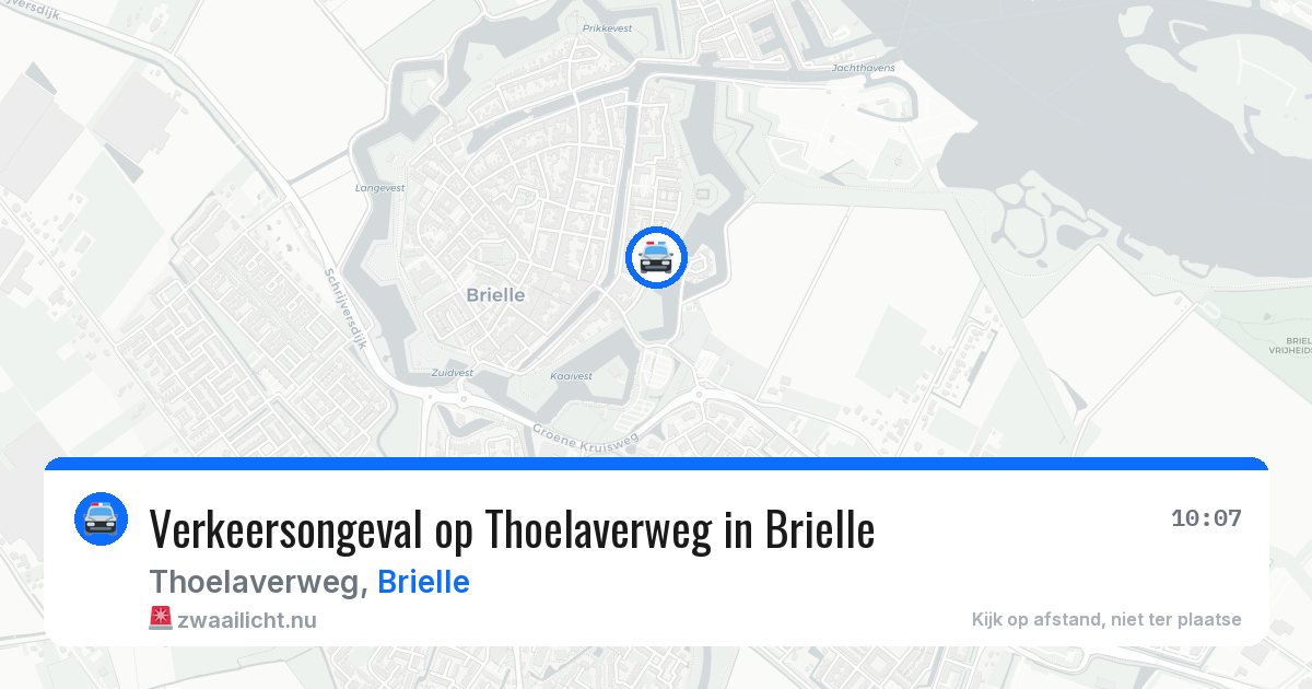 Verkeersongeval op Thoelaverweg in Brielle — 10 jun 2026