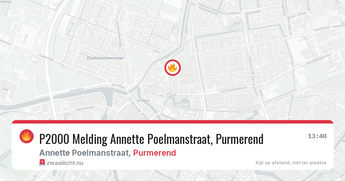 P2000 Melding Annette Poelmanstraat, Purmerend — 16 mei 2026