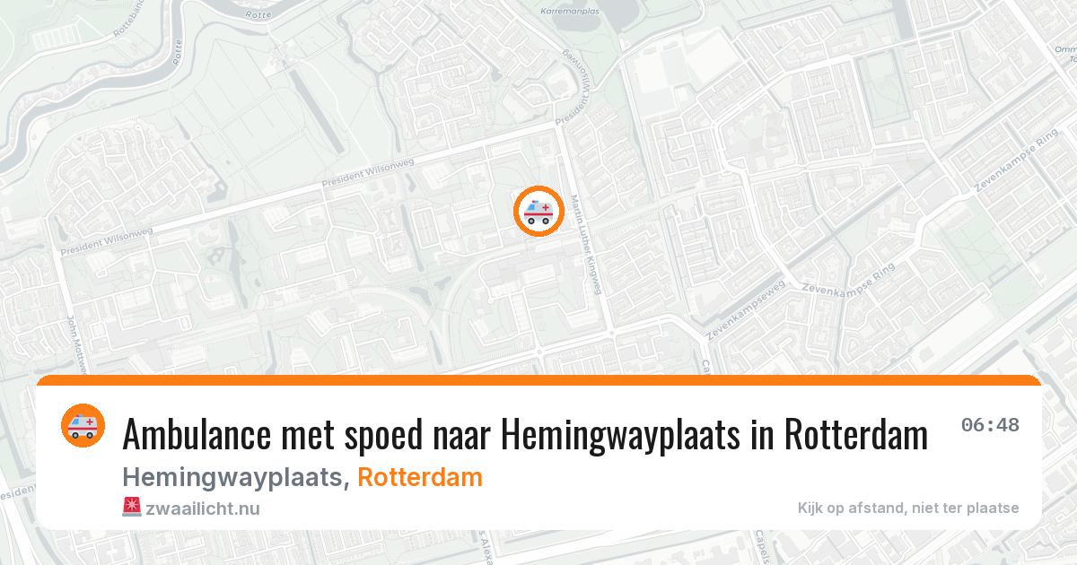 Ambulance met spoed naar Hemingwayplaats in Rotterdam — 14 jul 2026