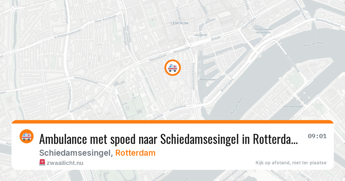 Ambulance met spoed naar Schiedamsesingel in Rotterdam — 27 mrt 2026