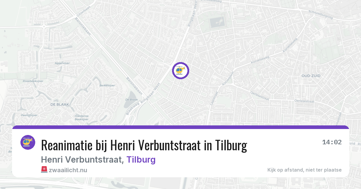 Reanimatie bij Henri Verbuntstraat in Tilburg — 17 jul 2026