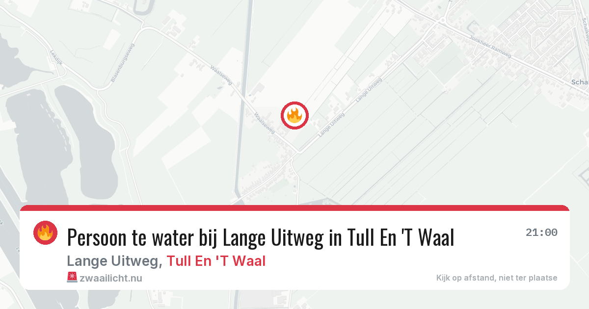 Persoon te water bij Lange Uitweg in Tull En 'T Waal — 25 jul 2026
