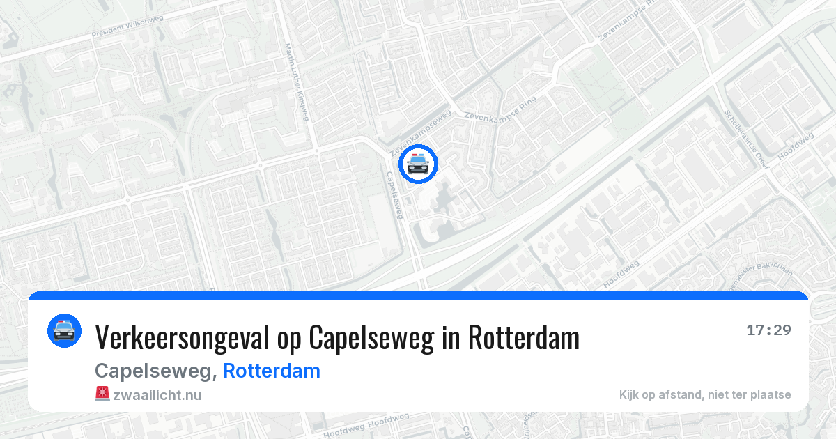 Verkeersongeval op Capelseweg in Rotterdam — 20 mrt 2026