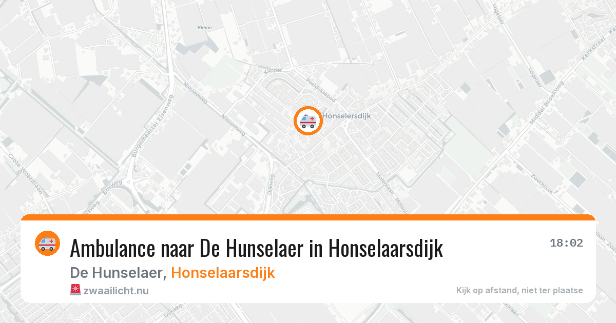 Ambulance naar De Hunselaer in Honselaarsdijk — 21 jul 2026