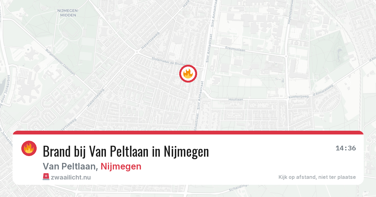 Brand bij Van Peltlaan in Nijmegen — 8 apr 2026