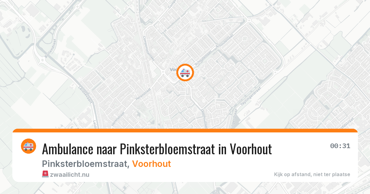 Ambulance naar Pinksterbloemstraat in Voorhout — 10 jul 2026