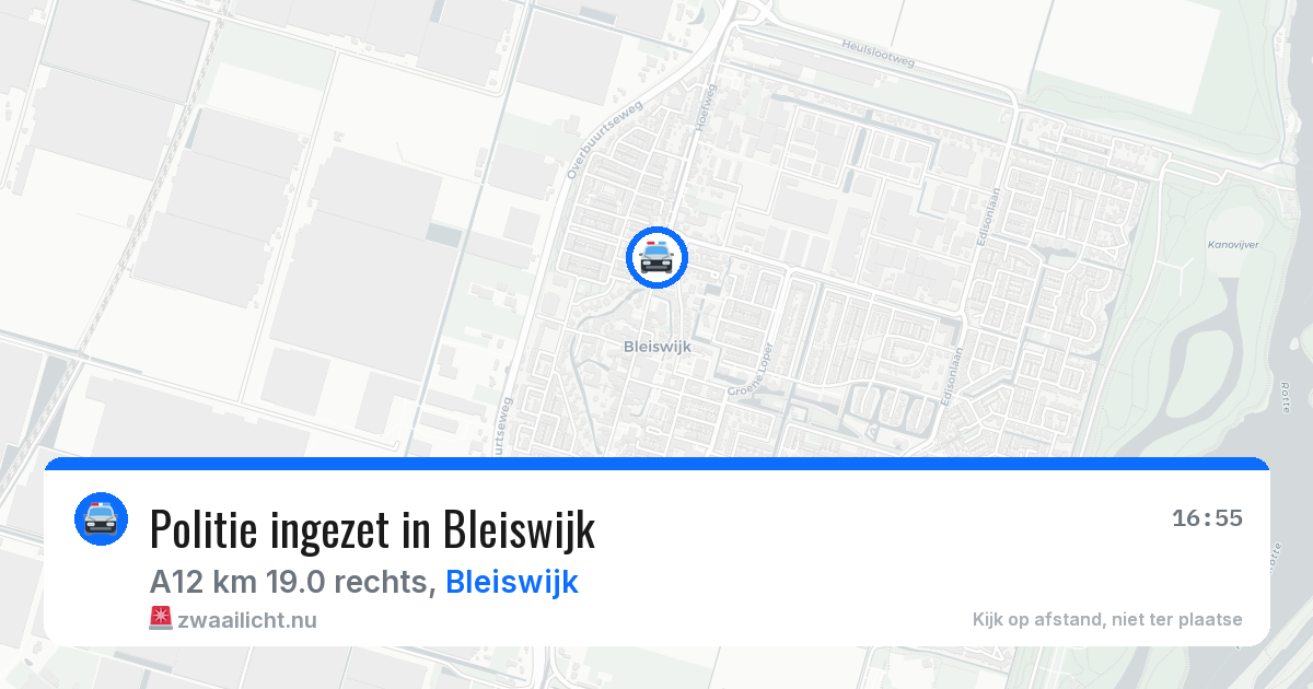 Politie ingezet in Bleiswijk — 22 jul 2026 | 🚨 Zwaailicht.nu