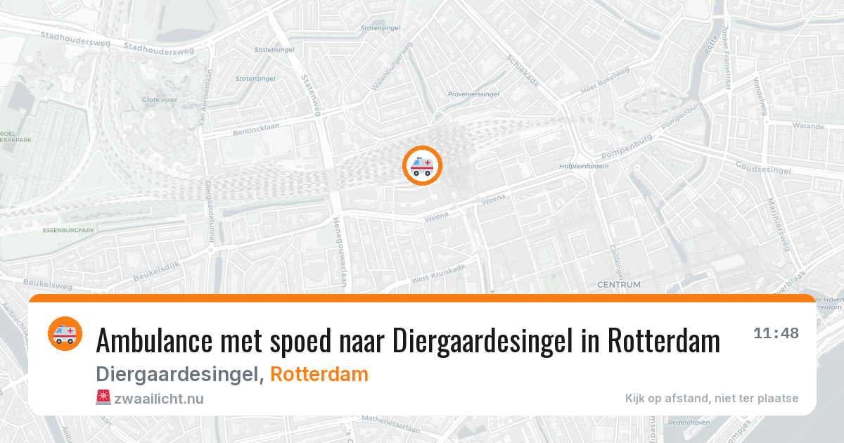 Ambulance met spoed naar Diergaardesingel in Rotterdam — 13 mei 2026