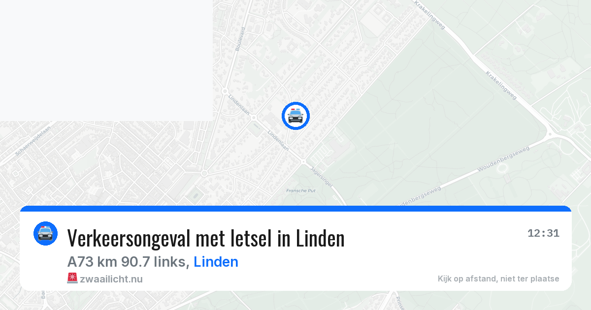 Verkeersongeval met letsel in Linden — 11 feb 2026