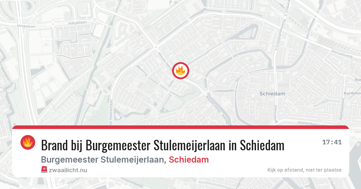 Brand bij Burgemeester Stulemeijerlaan in Schiedam — 20 mrt 2026