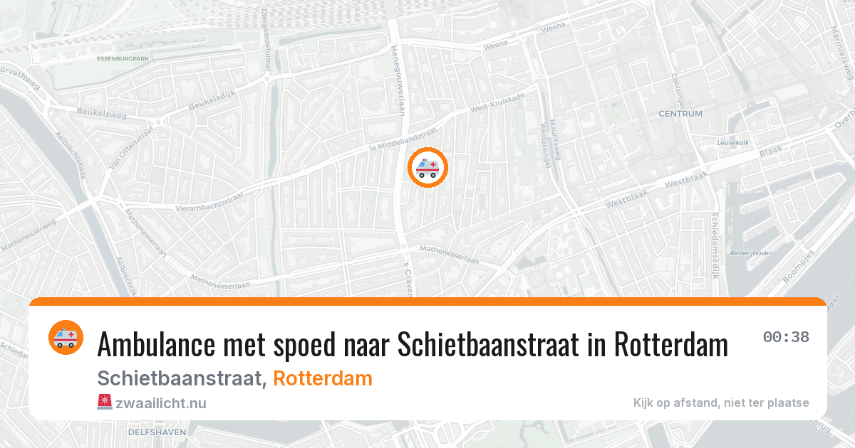 Ambulance met spoed naar Schietbaanstraat in Rotterdam — 12 mei 2026