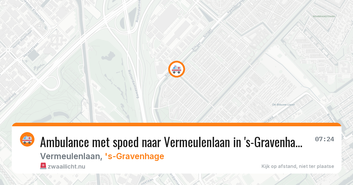 Ambulance met spoed naar Vermeulenlaan in 's-Gravenhage — 24 jul 2026