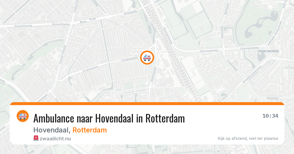 Ambulance naar Hovendaal in Rotterdam — 10 mei 2026