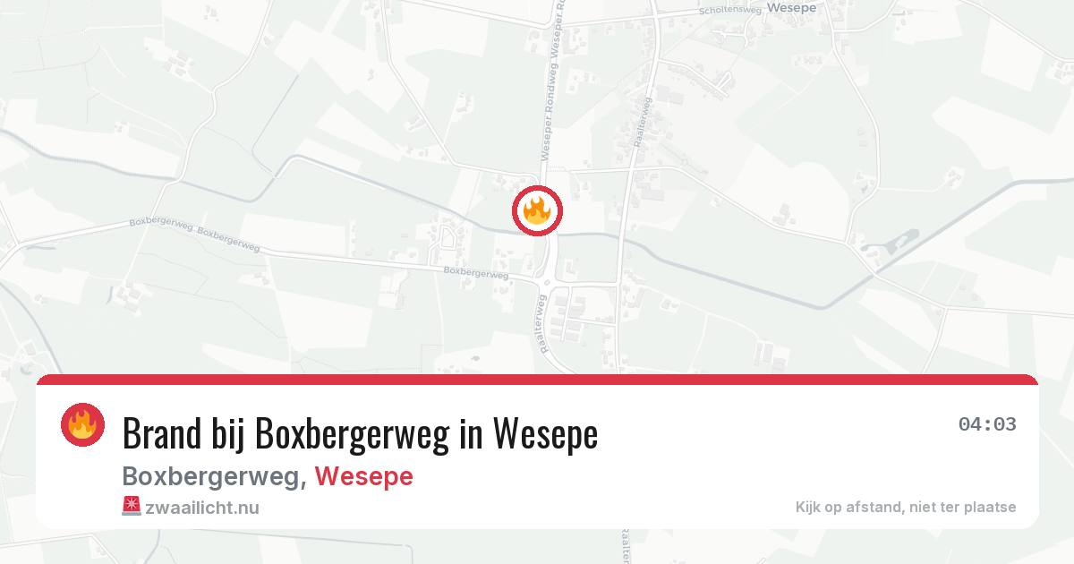 Brand bij Boxbergerweg in Wesepe — 11 jul 2026