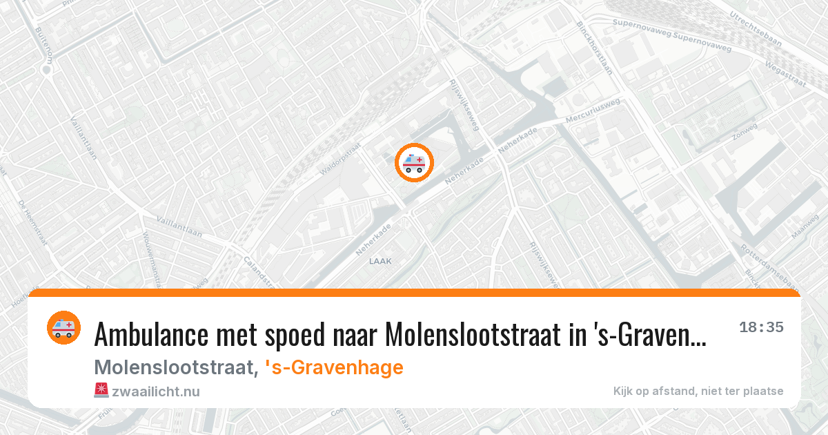 Ambulance met spoed naar Molenslootstraat in 's-Gravenhage — 15 jul 2026