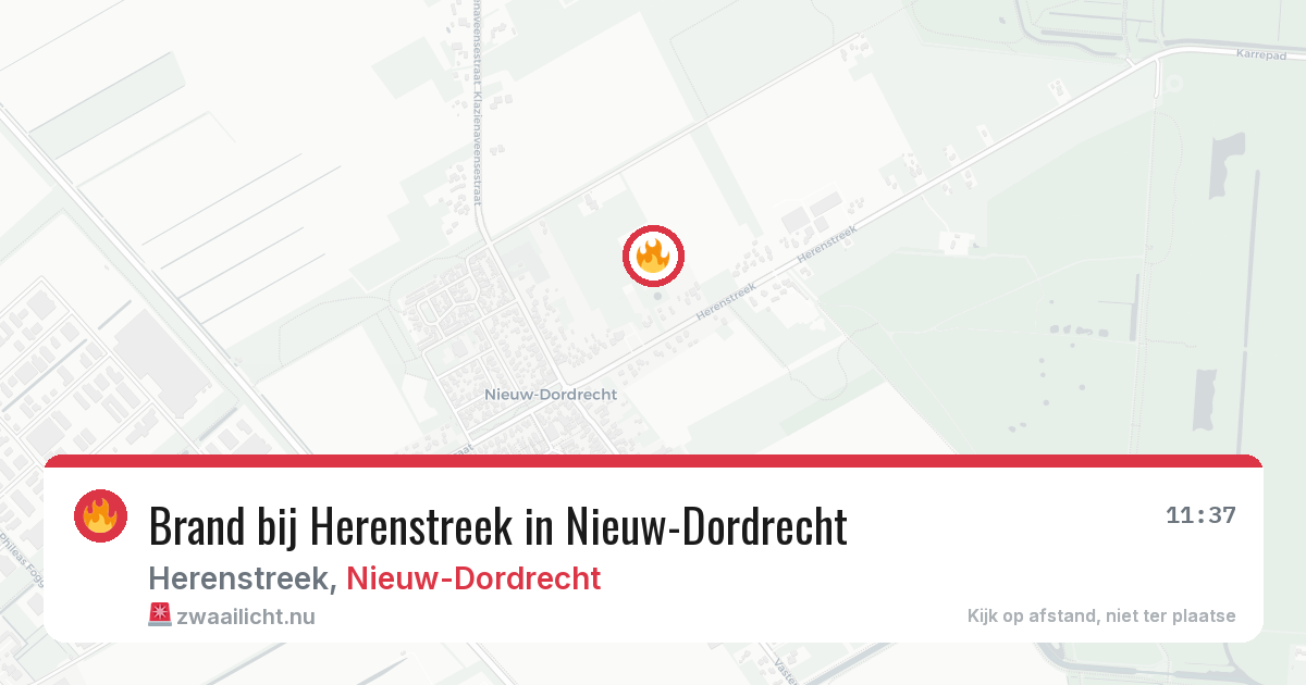 Brand bij Herenstreek in Nieuw-Dordrecht — 9 mrt 2026