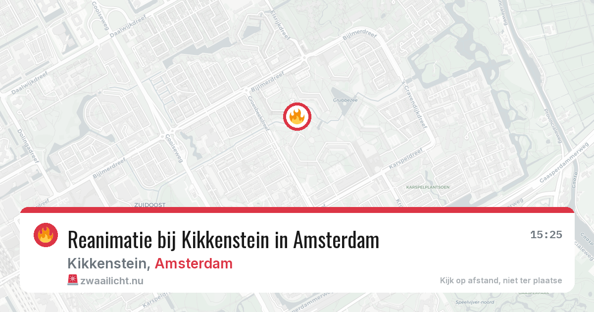 Reanimatie bij Kikkenstein in Amsterdam — 9 mei 2026